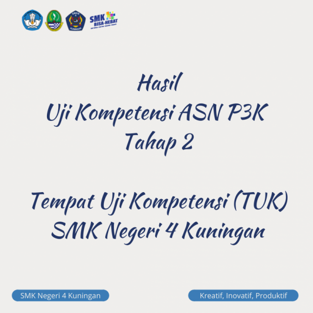 Hasil Uji Kompetensi ASN PPPK (P3K) Tahap 2 Tempat Uji Kompetensi (TUK