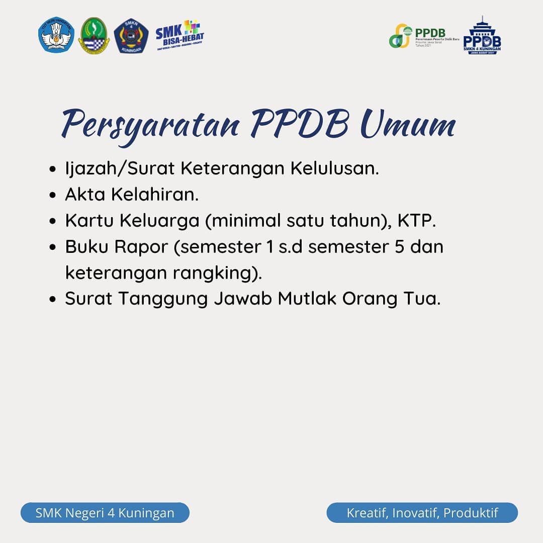 Persyaratan PPDB Umum